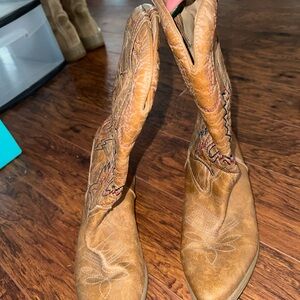Women's Tan Embroidered Cowgirl Boots